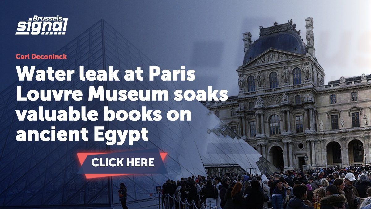 Water leak at Paris Louvre Museum soaks valuable books on ancient Egypt