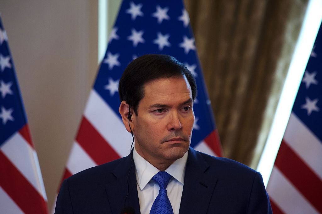 US Secretary of State Marco Rubio has arrived in Hungary for talks with Prime Minister Viktor Orban today, ahead of elections where the nationalist leader faces a significant challenge from the opposition.(Photo by Zuzana Gogova/Getty Images)