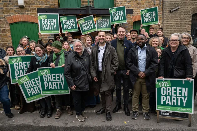 As the Greens are favorites in the polls for the vote tomorrow of the Denton and Gordon circumscription, Zack Polanski, leader of the Green Party wants illegal migrants to be given a free house and paid a wage with no requirement to work.  (Photo by Guy Smallman/Getty Images)