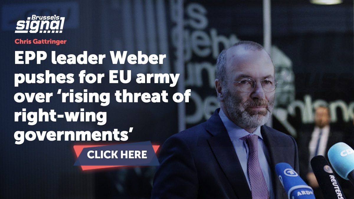 EPP leader Weber pushes for EU army over ‘rising threat of right-wing governments’