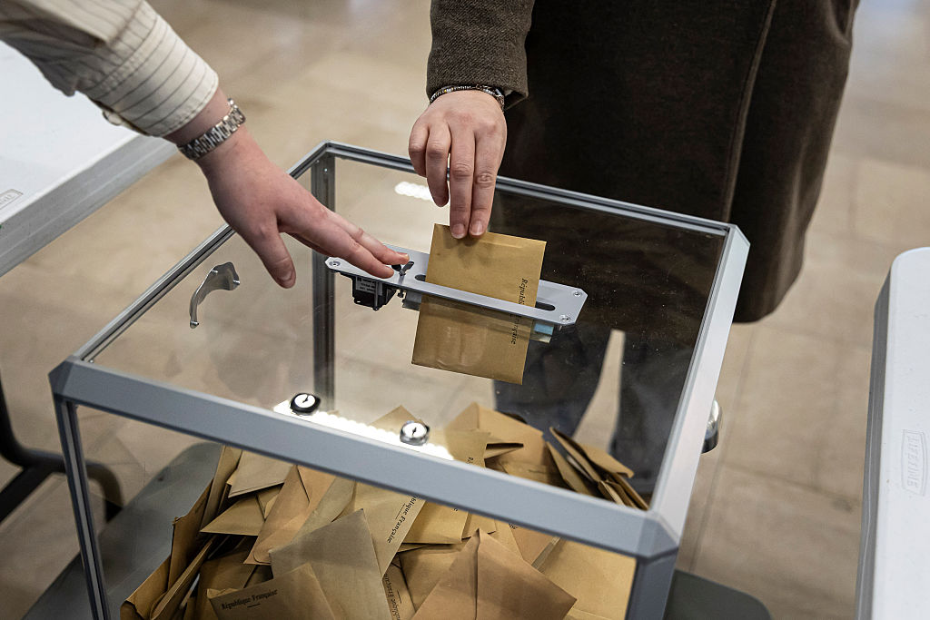 The far-right National Rally made one of its strongest local breakthroughs in France during the first round of the country’s municipal elections on Sunday, March 15, 2026.(Photo by Sebastien Courdji/Getty Images)
