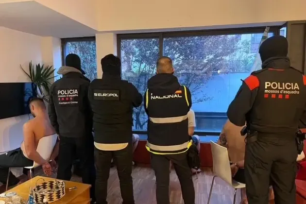 A major international operation on 23 March led to the arrest of a high-value target and key members of a Turkish criminal network operating across Spain, Bulgaria, and Greece. ( picture by Europol)