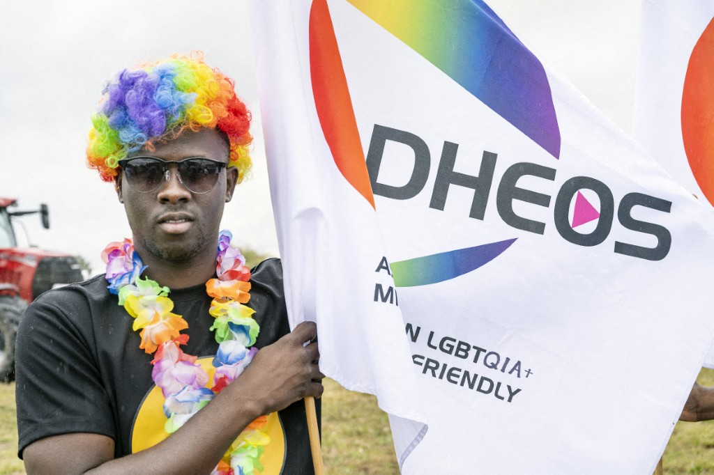Here an ADHEOS activist (Photo by Jean-Francois FORT / Hans Lucas via AFP)
