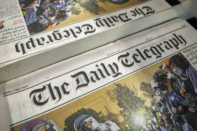 The UK government today gave the green light for German media group Axel Springer to buy British newspaper The Telegraph, ending a drawn-out pursuit of the 170-year-old title. (Photo by Matt Cardy/Getty Images)