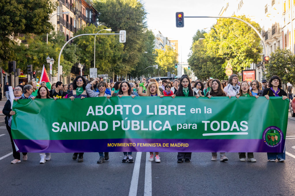The Spanish Government greenlighted today, the reform to enshrine abortion in the country's Constitution. (Photo by Aldara Zarraoa/Getty Images)