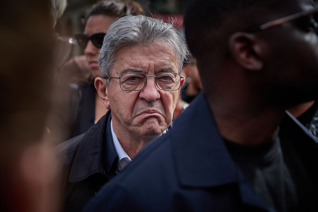 Jean Luc Melenchon's party is under scrutiny by the right wing.(Photo by Kiran Ridley/Getty Images)