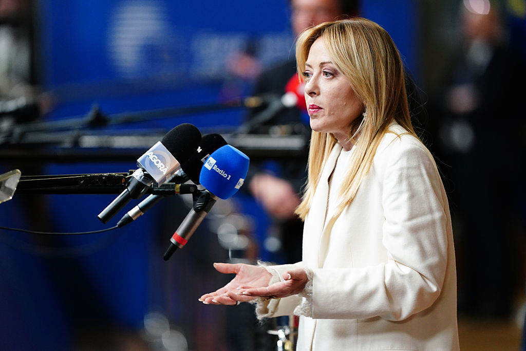 Italian Prime Minister Giorgia Meloni said today the European Union should consider temporarily suspending its strict spending rules if the Iran war and the resulting energy shock worsens. (Photo by Pier Marco Tacca/Getty Images)