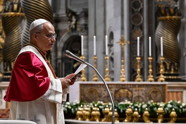 Catholic bishops from the United States and Italy defended Pope Leo XIV after a blistering attack by US President Donald Trump, who accused the pontiff of being "weak on crime".(Photo by Simone Risoluti - Vatican Media via Vatican Pool/Getty Images)