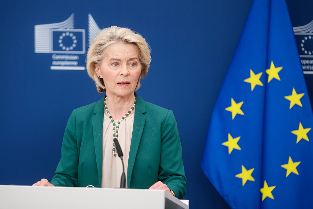 European Commission President Ursula von der Leyen announced that the EU’s long-planned age verification app is now “ready to use,” making the final step toward enforcing age restrictions across social media platforms (Photo by Thierry Monasse/Getty Images)