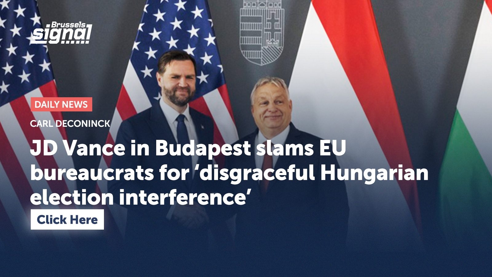 JD Vance in Budapest slams EU bureaucrats for ‘disgraceful Hungarian election interference’
