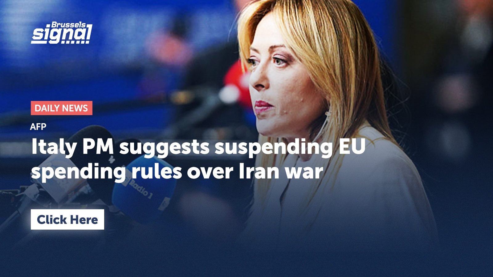 Italy PM suggests suspending EU spending rules over Iran war