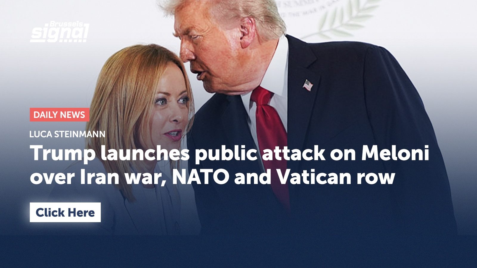 Trump launches public attack on Meloni over Iran war, NATO and Vatican row