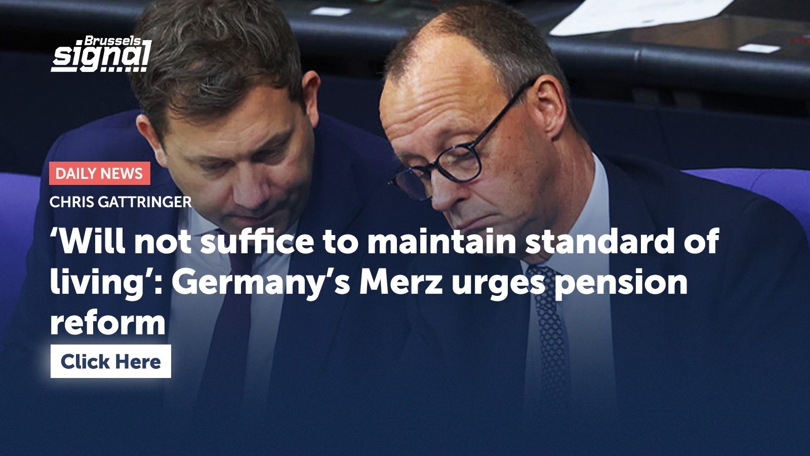 ‘Will not suffice to maintain standard of living’: Germany’s Merz urges pension reform