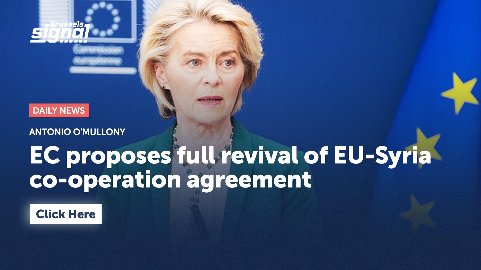 EC proposes full revival of EU-Syria co-operation agreement