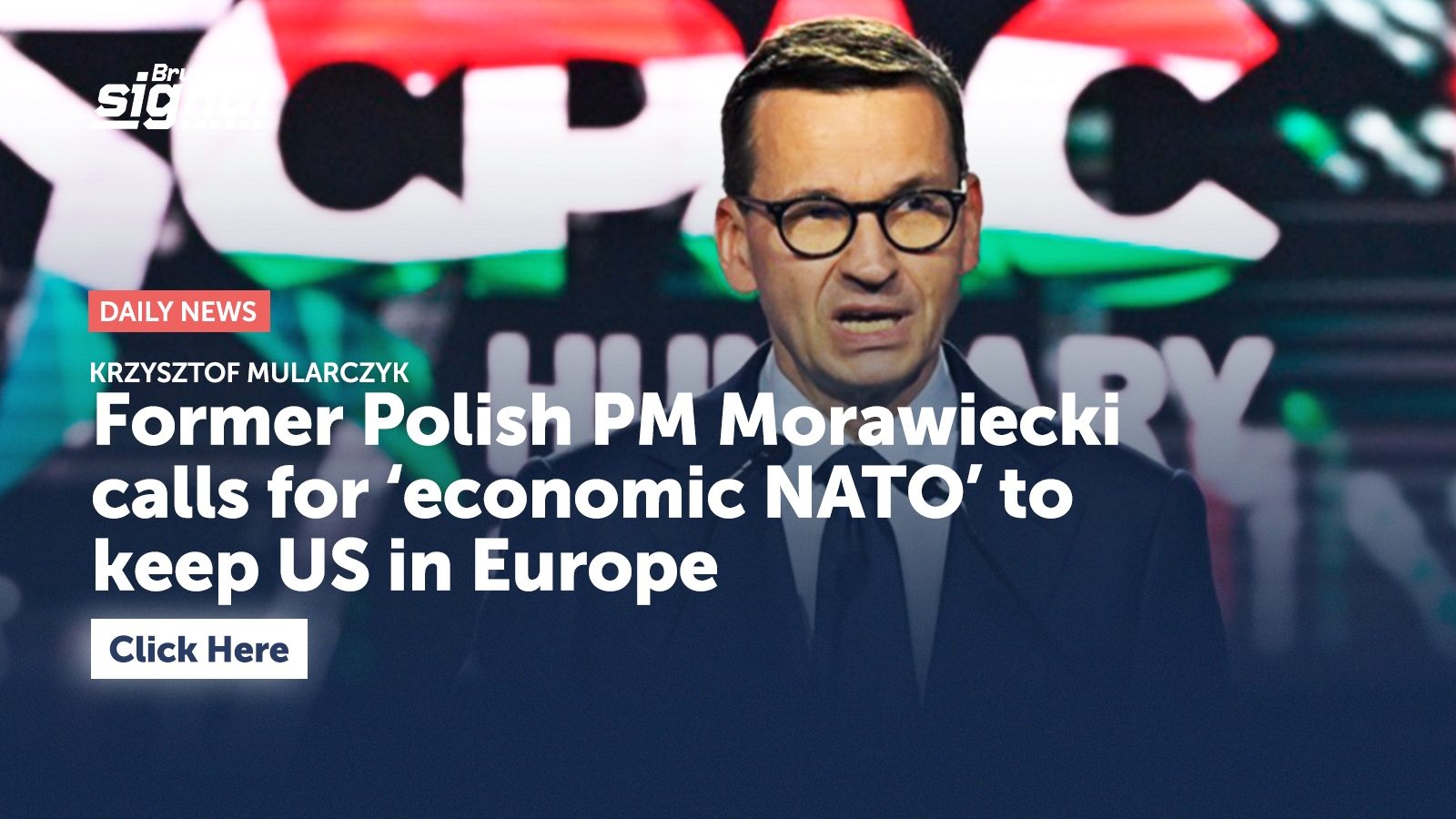 Former Polish PM Morawiecki calls for ‘economic NATO’ to keep US in Europe