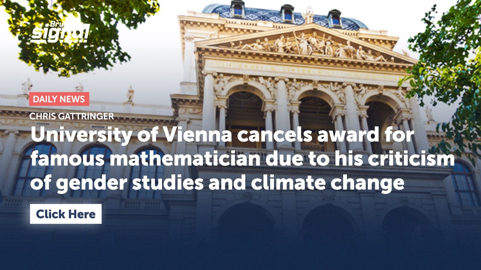 University of Vienna cancels award for famous mathematician due to his criticism of gender studies and climate change