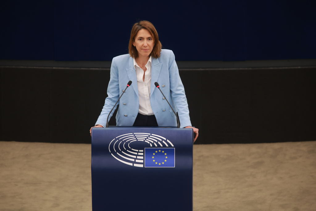 Renew Europe President and French MEP Valérie Hayer has accused two French conservative media of relaying Kremlin narratives and called on the country’s media regulator to intervene. (Photo by Johannes Simon/Getty Images)