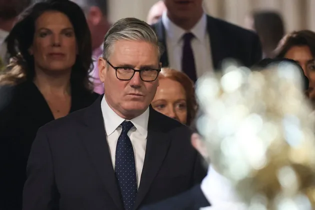 British Prime Minister Keir Starmer issued a statement today ahead of a planned "Unite the Kingdom" far-right march in London this weekend, framing the event as a struggle over the country’s identity. (Photo by Toby Melville - WPA Pool/Getty Images)