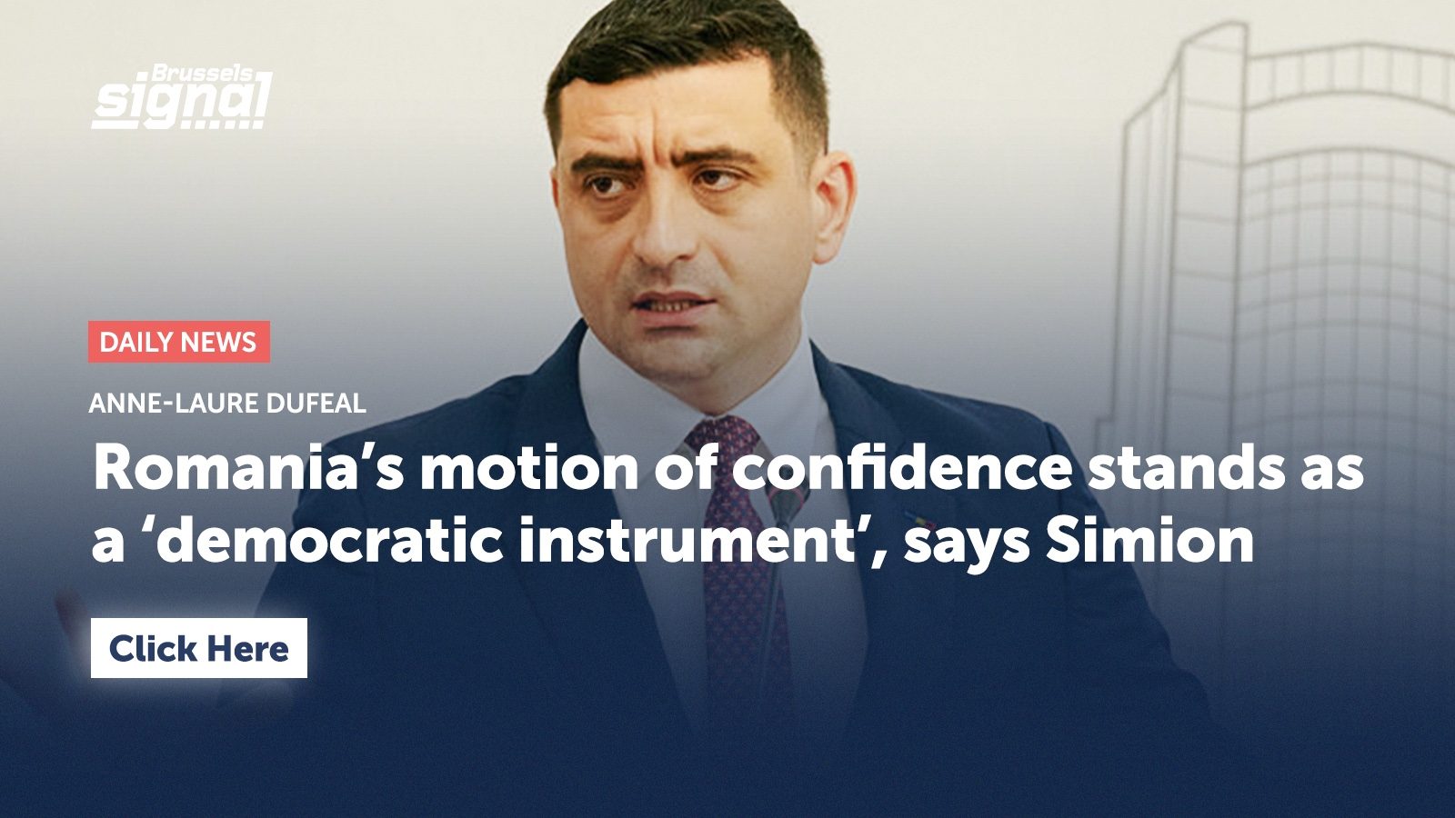 Romania’s motion of confidence stands as a ‘democratic instrument’, says Simion
