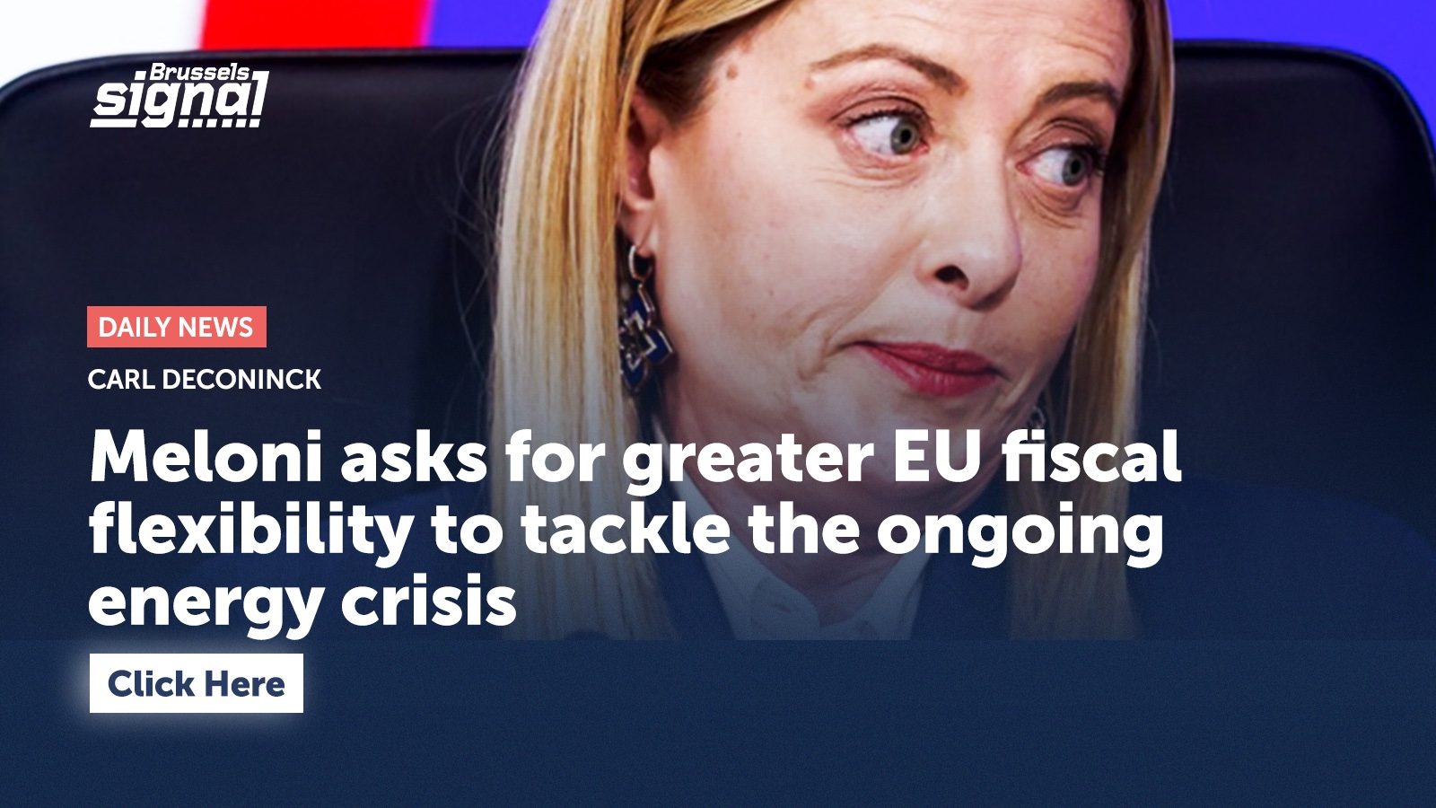 Meloni asks for greater EU fiscal flexibility to tackle the ongoing energy crisis