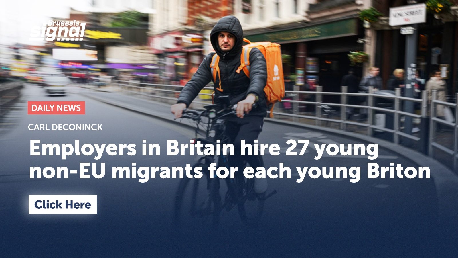 Employers in Britain hire 27 young non-EU migrants for each young Briton