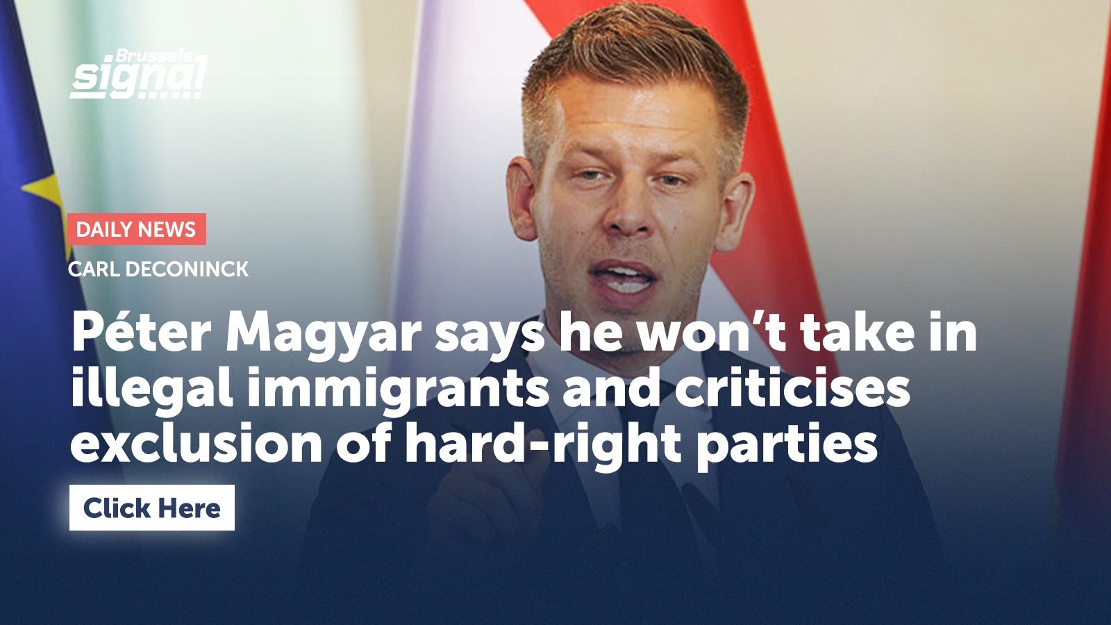 Péter Magyar says he won’t take in illegal immigrants and criticises exclusion of hard-right parties