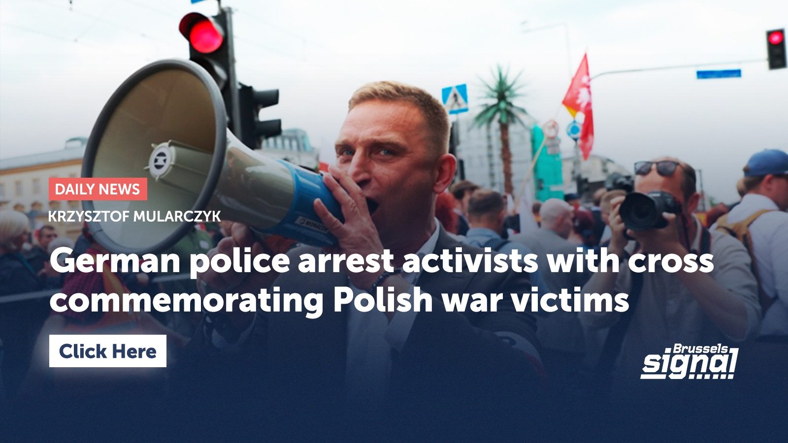 German police arrest activists with cross commemorating Polish war victims