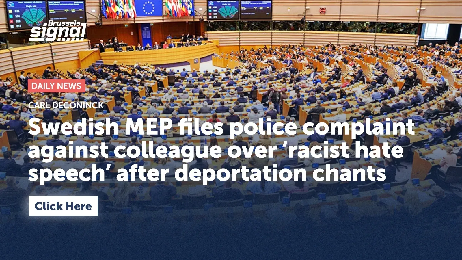 Swedish MEP files police complaint against colleague over ‘racist hate speech’ after deportation chants