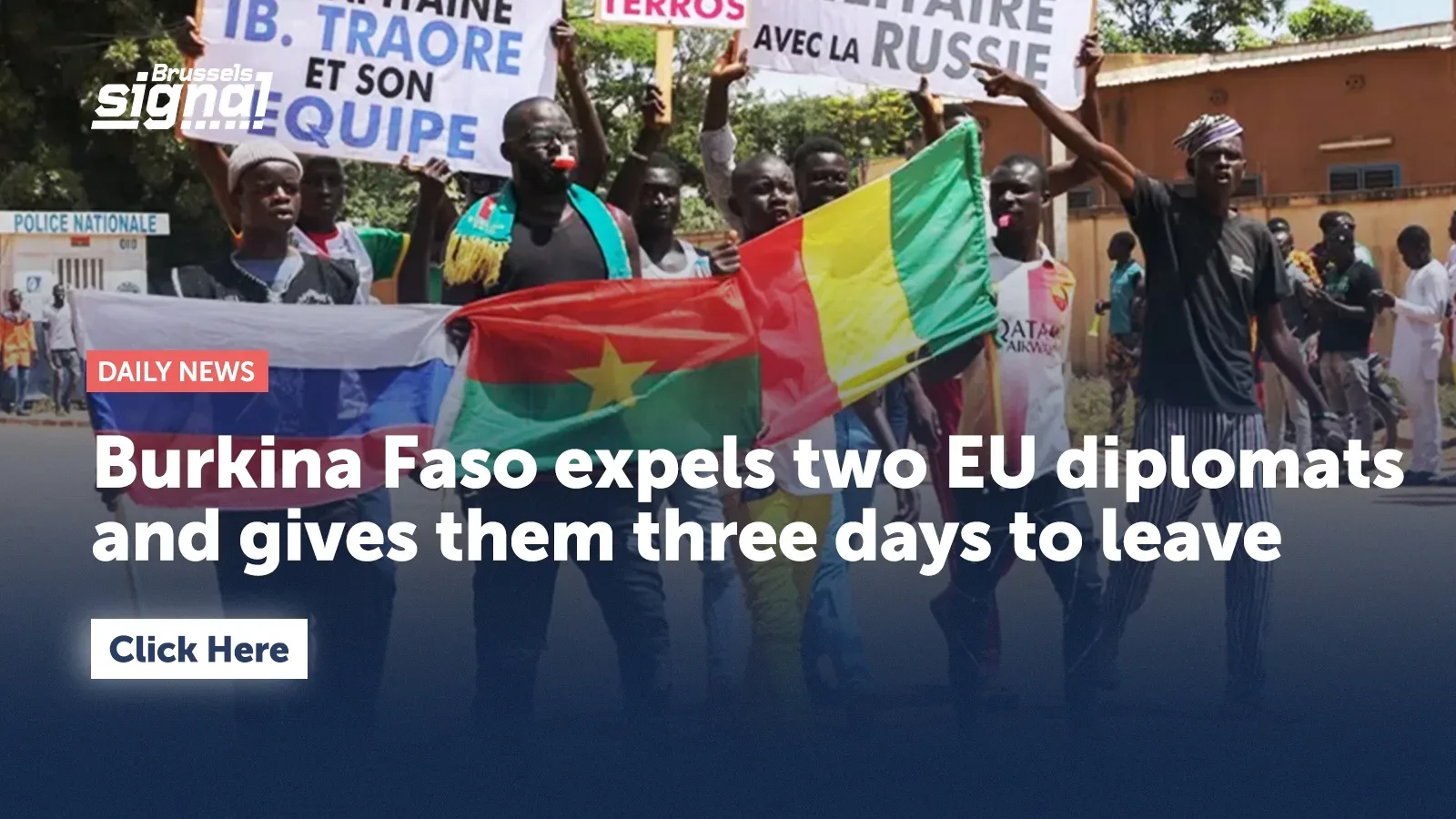 Burkina Faso expels two EU diplomats and gives them three days to leave