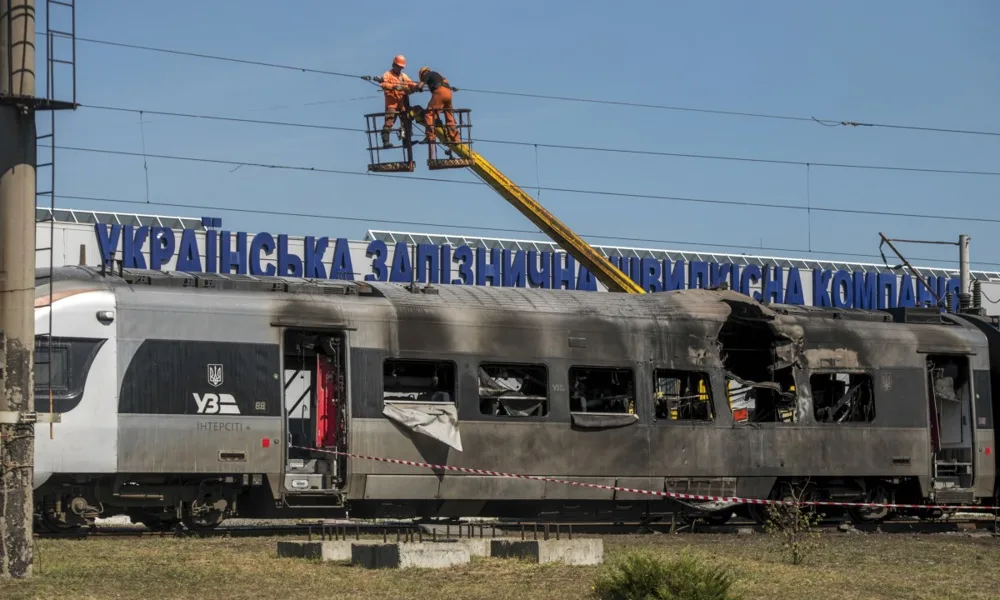 Russian drone strikes Kyiv-Warsaw train during attack on Ukraine