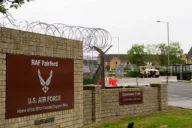 British police arrest five near air base and evacuate Gloucestershire village