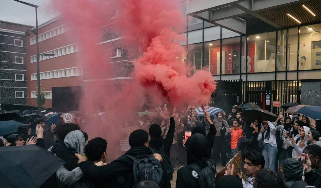Violent high school protests spread around France