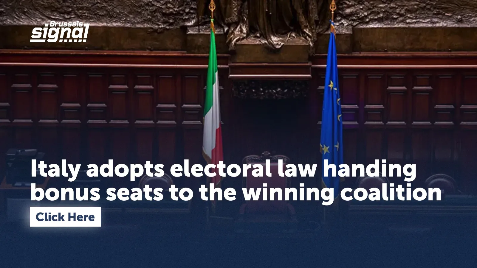 Italy adopts electoral law handing bonus seats to the winning coalition
